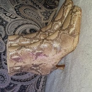 Faux Snakeskin Lizzo Ankle Booties